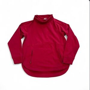 Lou & Grey Ruby Red Cowl Neck Active Sweatshirt Size Small - Activewear, Leisure